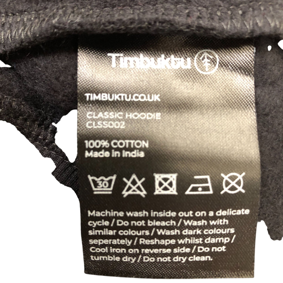 Timbuktu Classic Hoodie CLSS002 Women's Black Cotton Pullover Small
