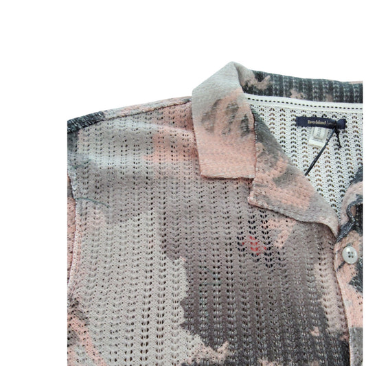 River Island Floral Short Sleeve Shirt UK XL Women's Casual Style Pink Grey