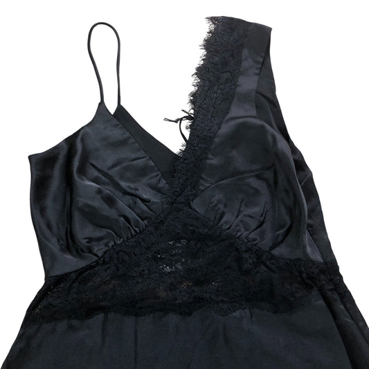 Black Lace Trim Dress UK6 Women's Sleeveless