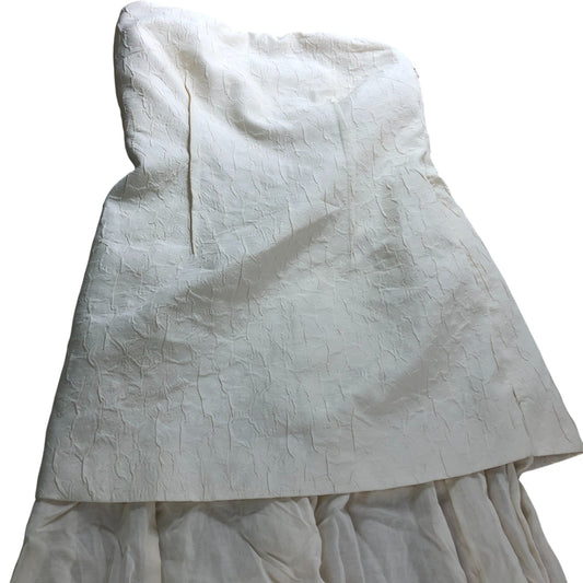 River Island Cream Hybrid Sheer Strapless Maxi Dress - Size 8