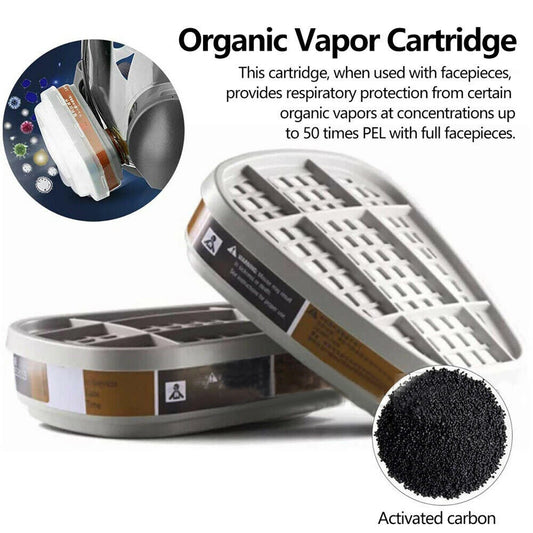 NIOSH Full Face Respirator 6800 Gas Mask Organic Vapor Cartridge 7in1 Set
