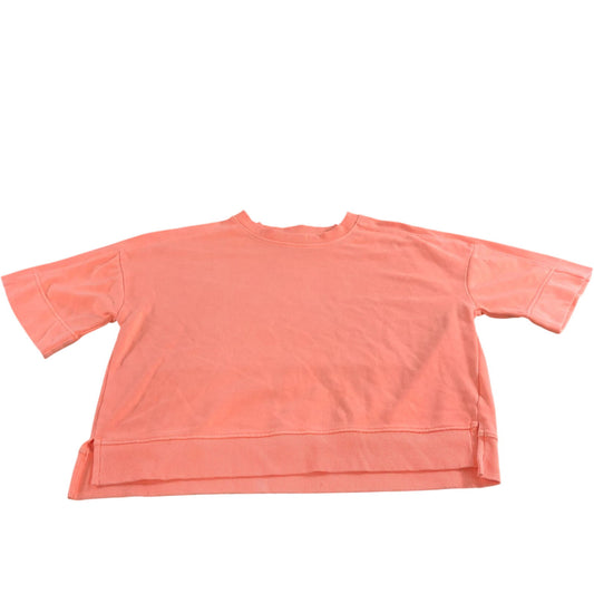 Women's Coral Short Sleeve Cropped Sweater Top