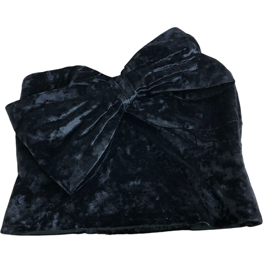 Hutch Women’s Black Strapless Velvet Bow Top - Size Medium