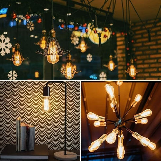 Edison Light Bulbs - Vintage Style E27 ST64 60W - Pack of 6.