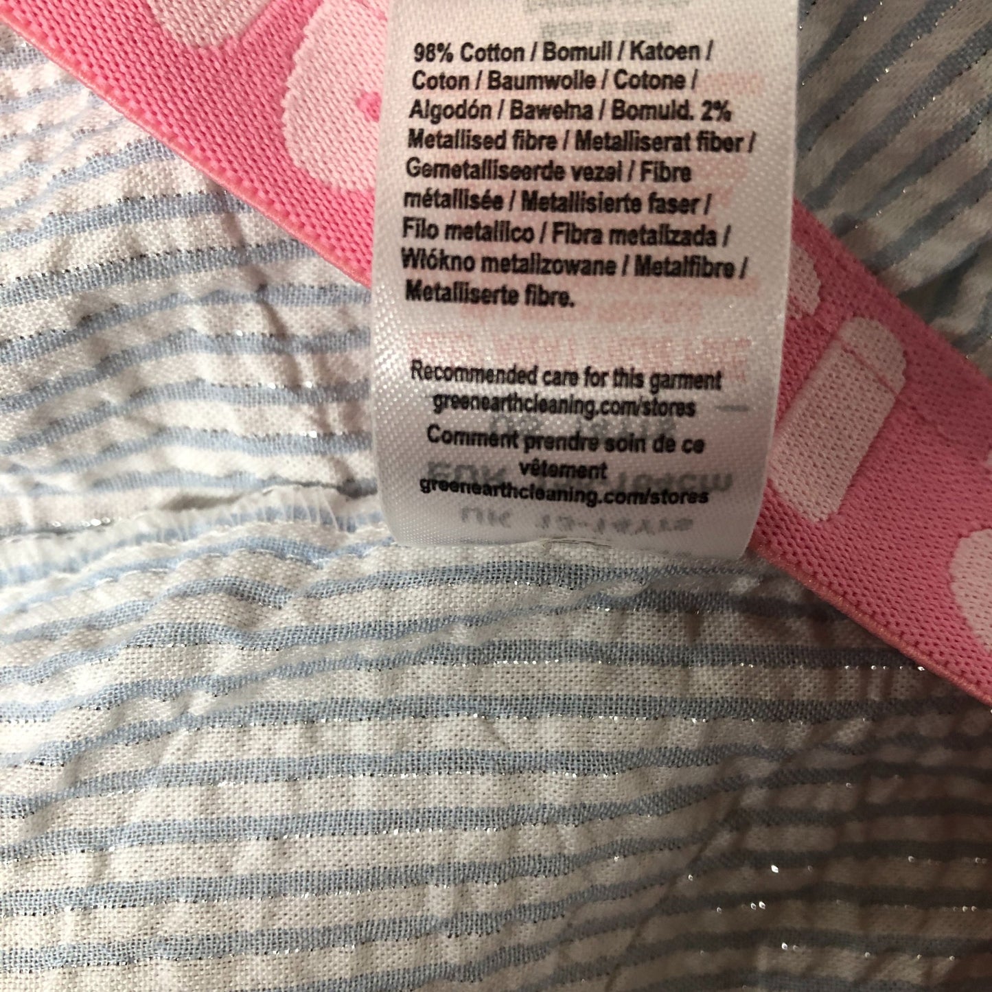 River Island Girl's Cotton Striped Shorts Pink Trim Comfortable Fit 13-14 Years