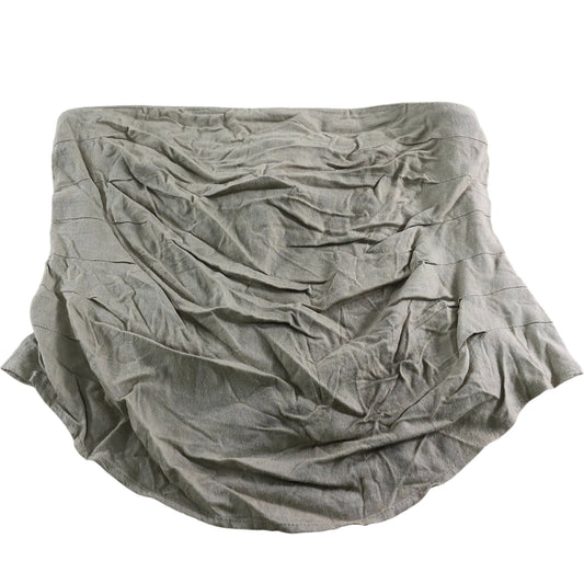 River Island UK16 Women's Ruched Boob Tube Beige Viscose Linen Blend