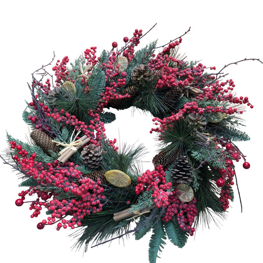 Orange & Cinnamon Wreath Decorative Seasonal Home Décor 20"
