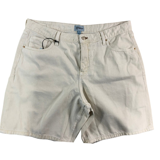 River Island Women's White Denim Shorts UK18 Casual High Waist Summer Fashion