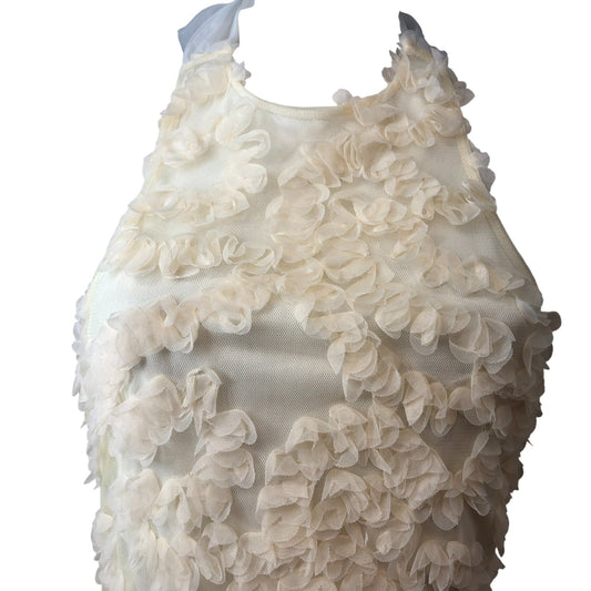 River Island Women's Cream Floral Textured 3D Dress Size M