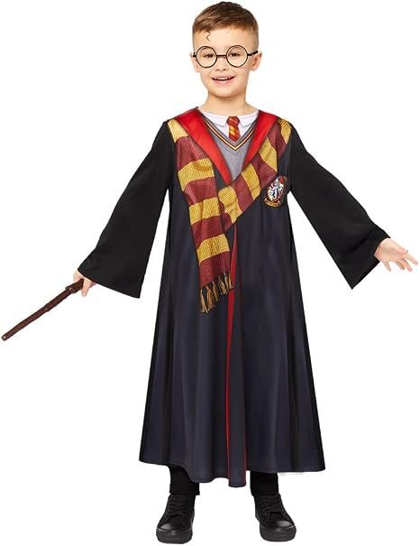 Harry Potter Costume Robe Wand And Glasses Kids Age 12-14 Years New