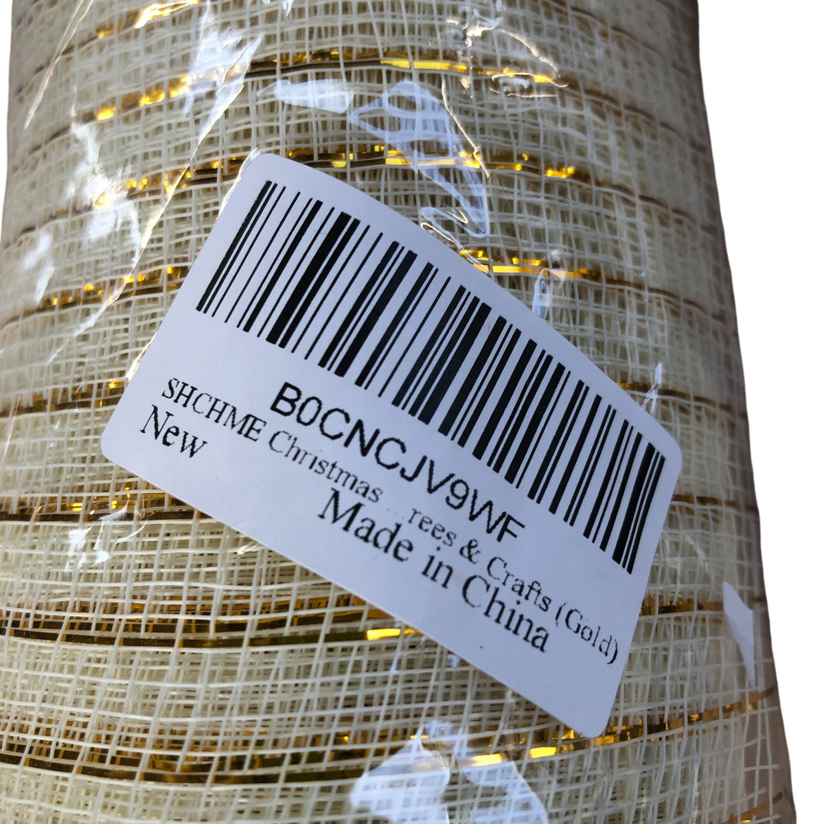 New Craft Ribbon Roll Gold Glitter Mesh for Christmas Trees and Crafts