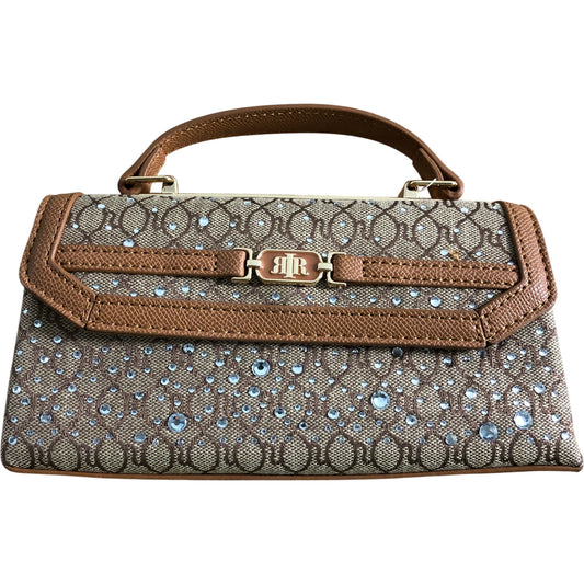 River Island Women's Brown Handbag with Sequins and Gold Hardware