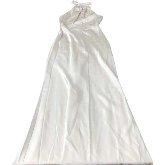 Jarlo Bridesmaid Dress Halter Neck Long Satin Ivory Elegant UK8