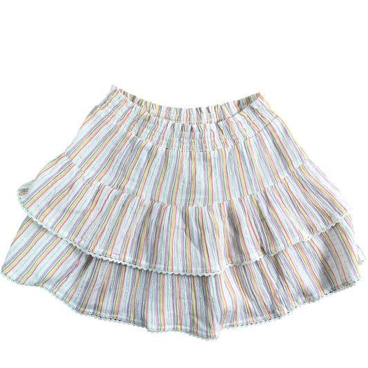 River Island Striped Tiered Skirt UK11-12 Girls Cotton Multi-Coloured Summer