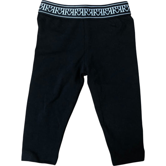 River Island Leggings 6-9M Girls Black Cotton Blend Stretchy Pants
