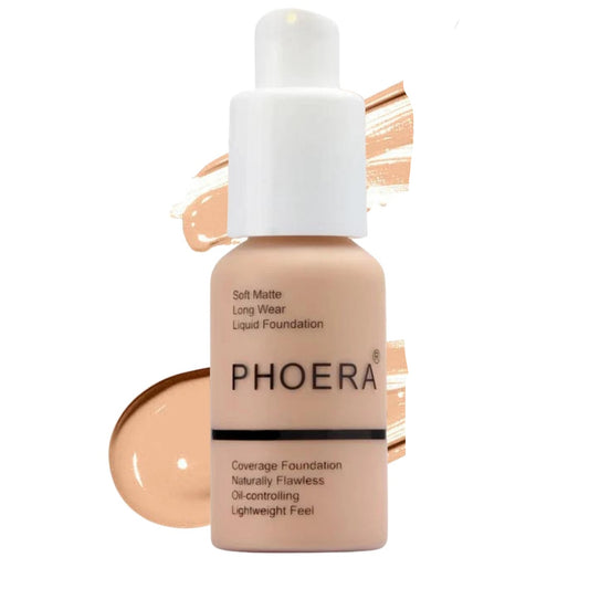 Phoera Silky Full Coverage Liquid Foundation 30ml #103 Warm Peach Matte Finish