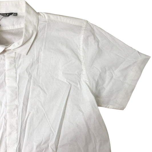 Fluid XL Short Sleeve Shirt Men Cotton Blend White Casual Top