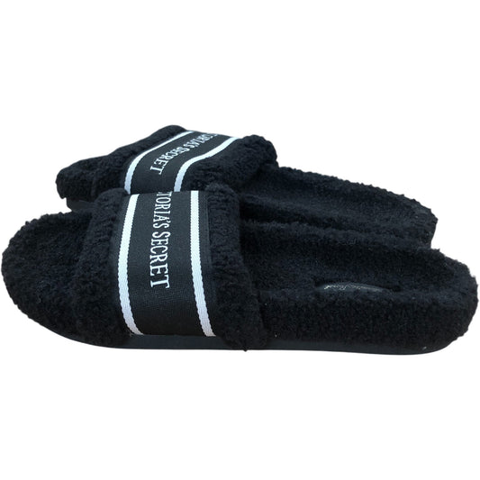 Victoria's Secret Slippers Women's Black Fuzzy Slide Sandals UK Size 5-6
