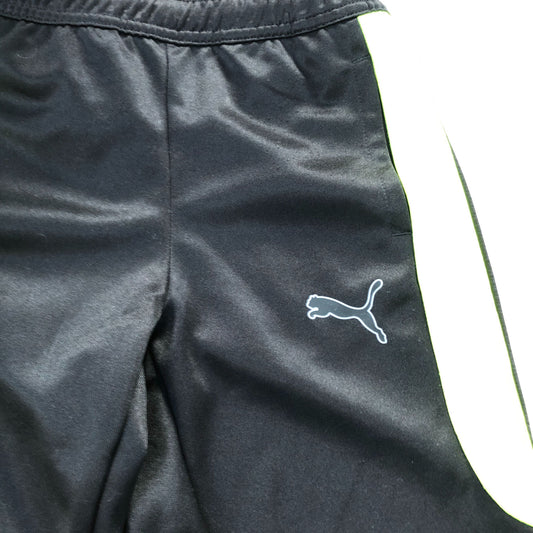 Puma Activewear Trousers Black Neon Yellow Jogging Pants Size XS