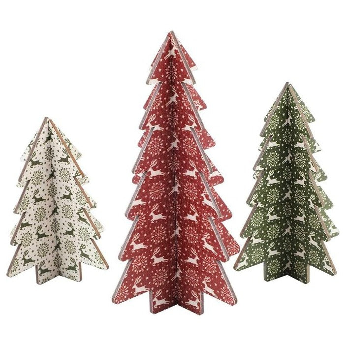 3D Christmas Tree Table Décor Festive Holiday Ornament Three Pieces