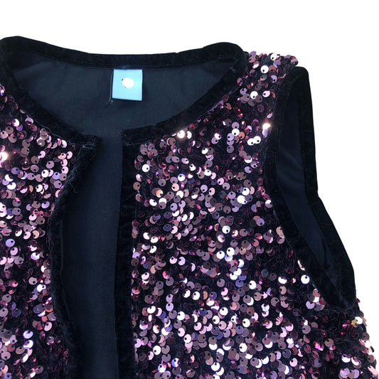 Kids Black & Pink Sequin Vest 3-4 Years