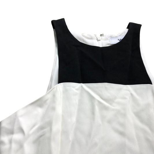 Branded Bodycon Dress UK10 Women's Black White Split Hem Sleeveless Elegant
