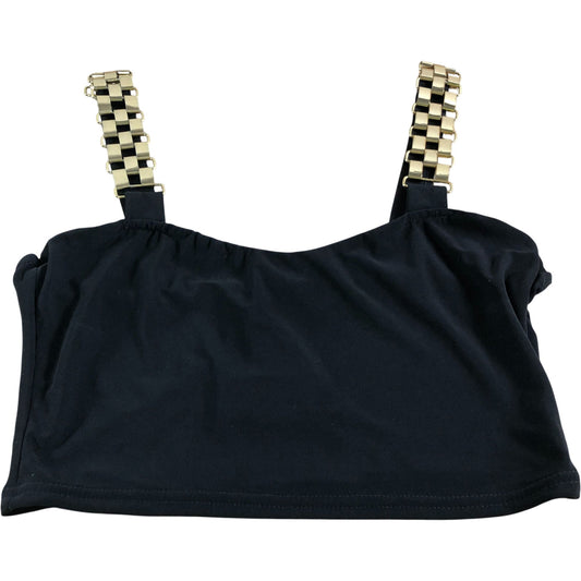 I Saw It First Crop Top UK6 Women's Black Gold Detail