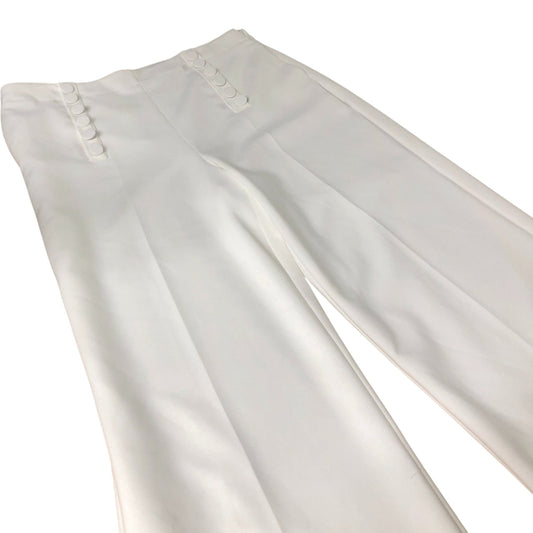 Branded Wide Leg Trousers UK16 Women's White High Waisted Soft Fabric