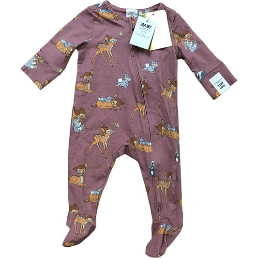Cotton On Bambi Baby Sleep Suit 0-3 Months Cotton Pink Nightwear