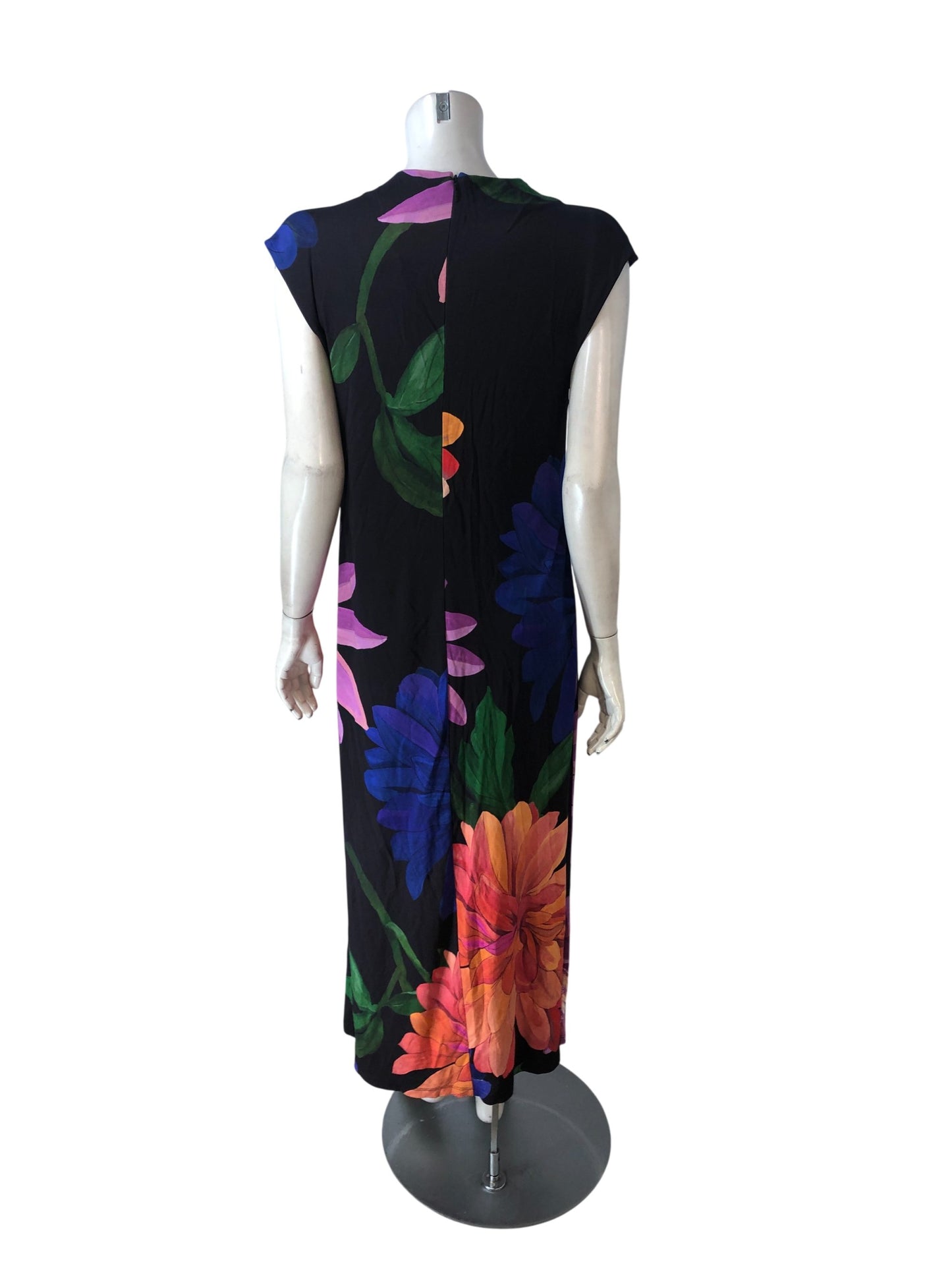 Ted Baker London Floral Print Dress UK 10 Women's Maxi Draped Neck Size 2