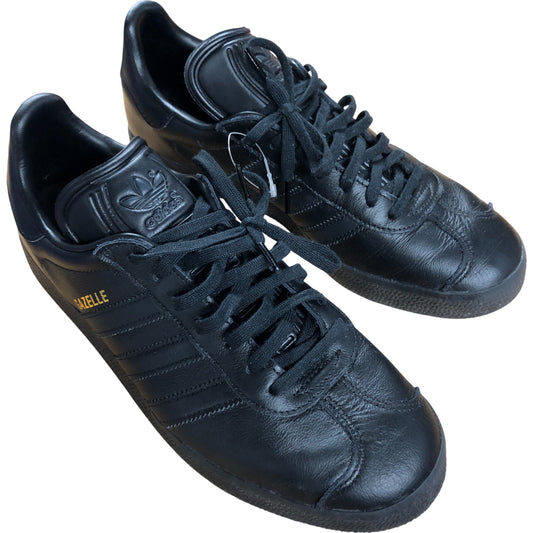 Adidas Gazelle Black Trainers Size UK8 Men's Leather Casual Shoes