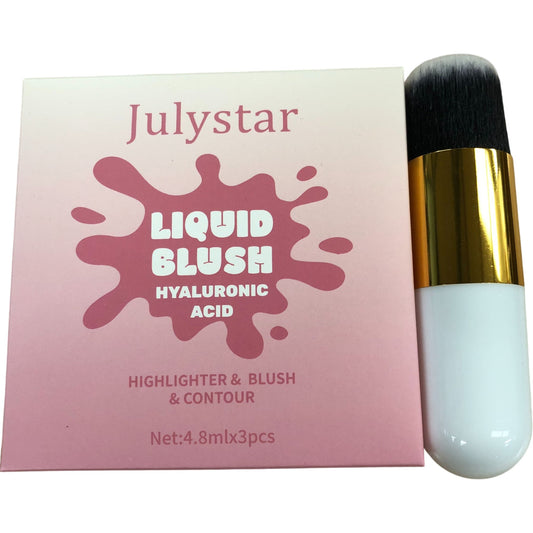 Julystar Liquid Blush Set 3 Pack Hyaluronic Acid Blush And Contour Makeup