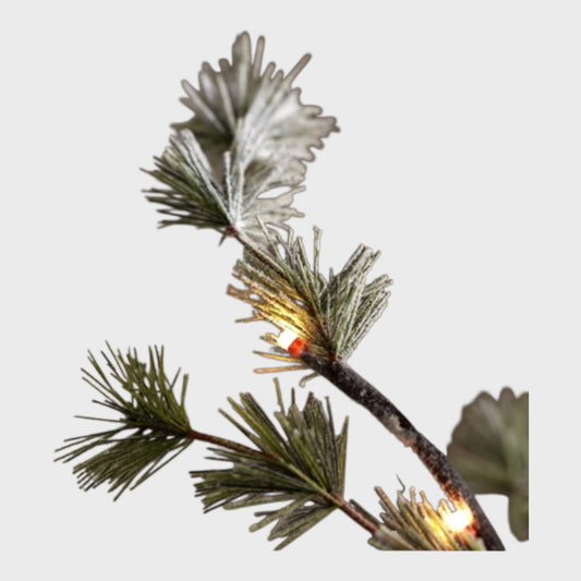 Branded Artificial Frosted Pine Pre-Lit Twig Branch Decorative Christmas Décor