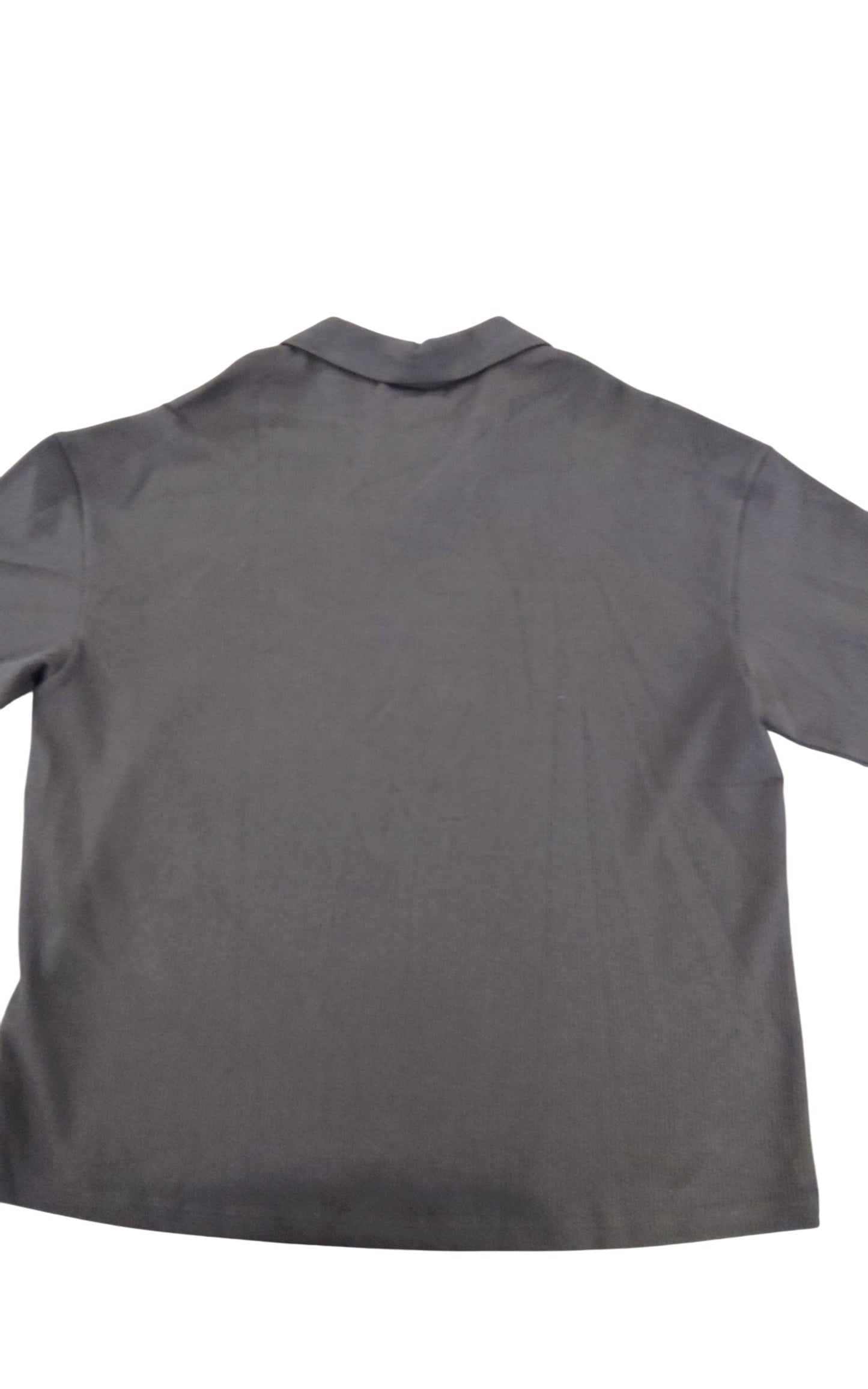 River Island Brown Ribbed Polo Shirt UK L Women's Short Sleeve Top