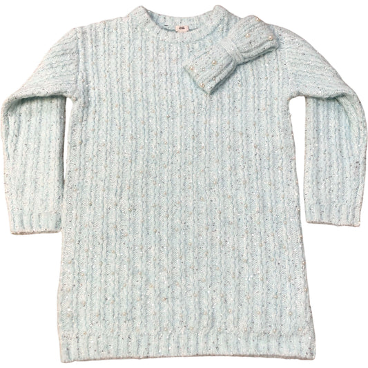 River Island Kids Blue Wool Blend Dress Bow Detail
