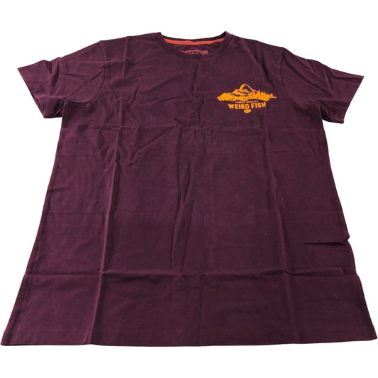 Weird Fish Aubergine Mountain Valley Graphic T-Shirt - Size Medium