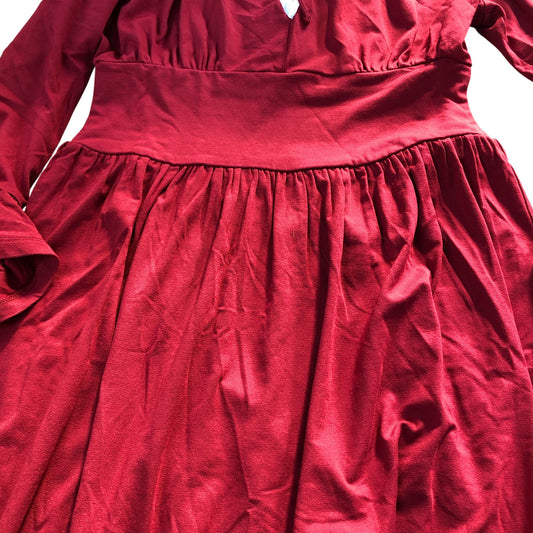 Baukjen Maxi Dress UK6 Women's Red Long Sleeve Flared Hem Soft Jersey