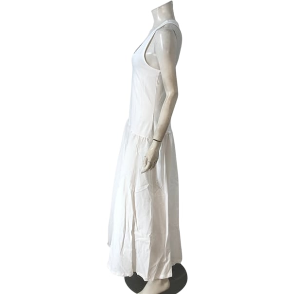 River Island Somewhere Maxi Dress Large Women's White Cotton Sleeveless