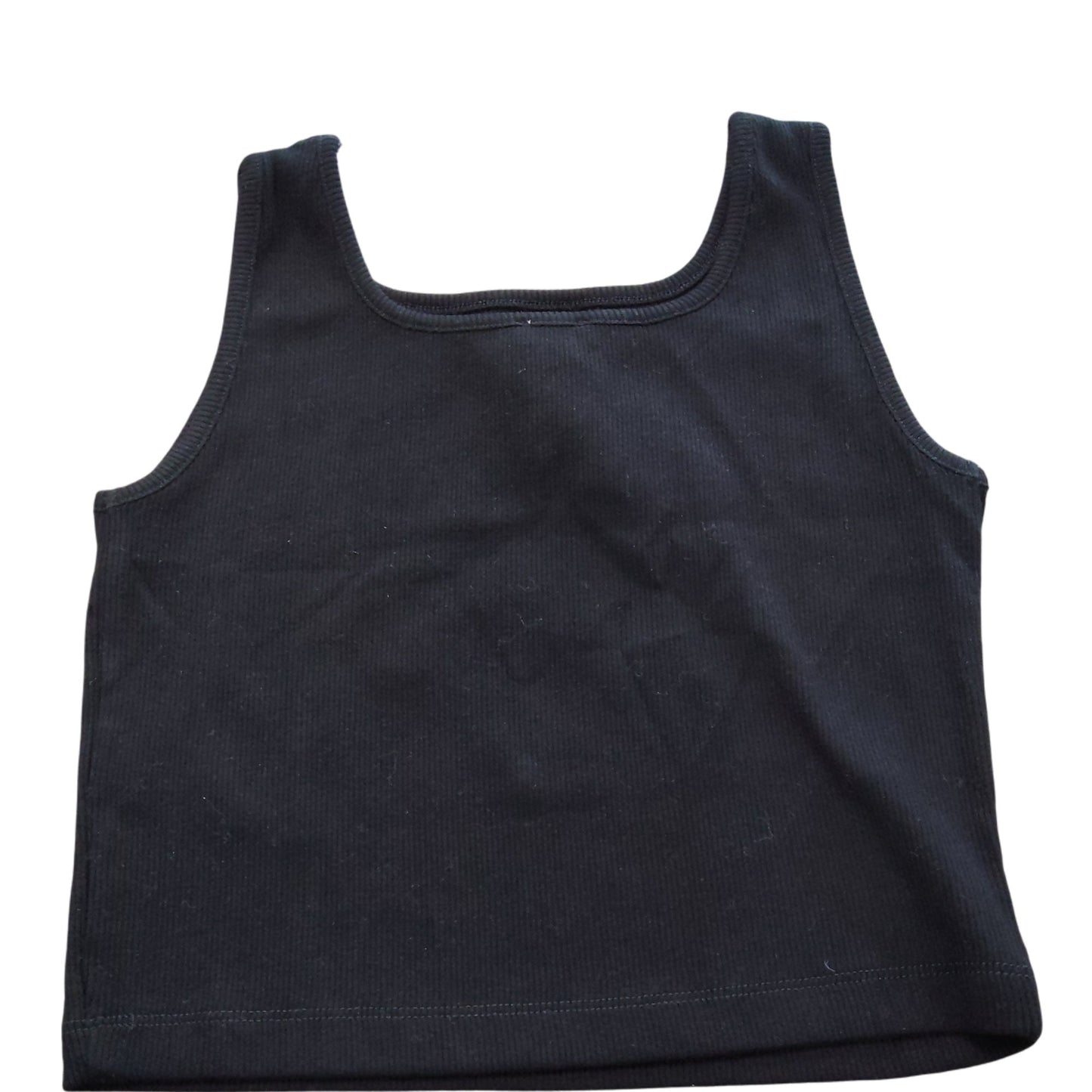 River Island Black Crop Top Kids 9-10 Years Girls With Gold Cherry Design