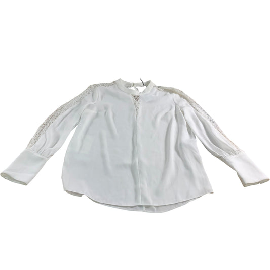 River Island White Lace Trim Blouse - Size 10