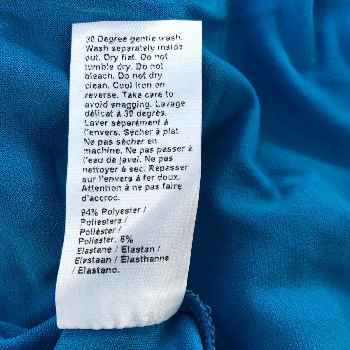 River Island Exaggerated Draped Flared Sleeve Blue Dress