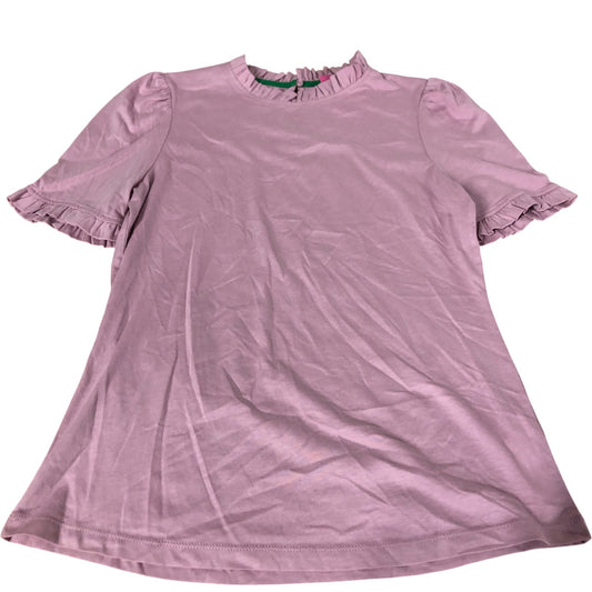 Boden Puff Sleeve T-Shirt Women's Ruffle Trim Lilac Cotton Blend UK10