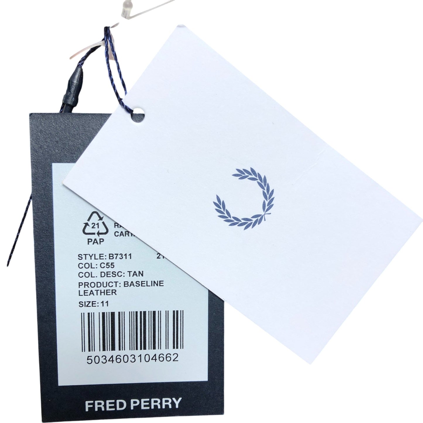 Fred Perry Baseline Leather Trainers UK11 Men's Brown Casual Shoes New with Tags