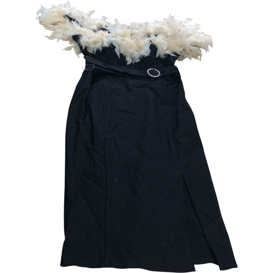 Lipsy Dress UK16 Women's Black Feather Detail