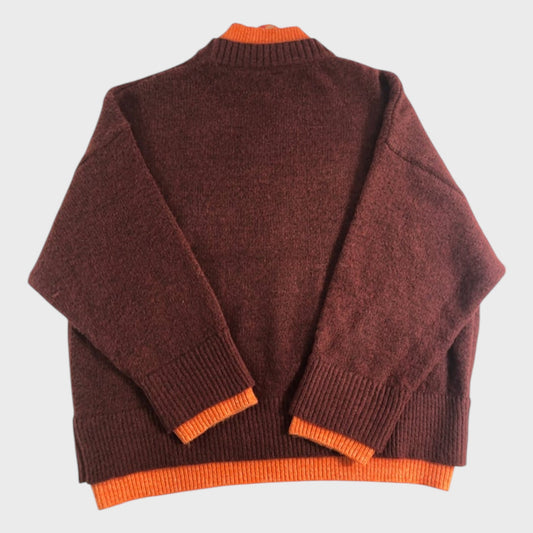 ROKSANDA Women's Jumper Contrast Trim Orange Brown