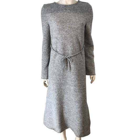 Women's Long Sleeve Grey Knit Dress Size UK12 Casual