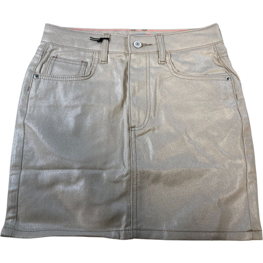 River Island Studios Metallic Skirt UK6 Women's Mini Style 100% Cotton