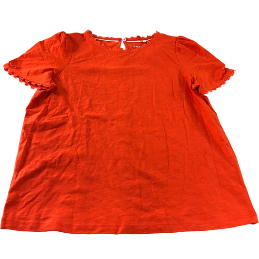 Boden Orange Scalloped Short Sleeve T-Shirt - Size 10