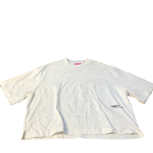 River Island Luminis Studios T-Shirt Men's White Casual Boxy Fit Medium