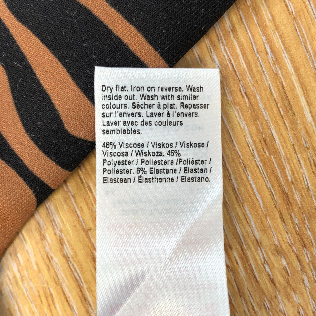 River Island Tiger Print T-Shirt Ladies Casual Brown Black Patterned Top